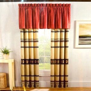 Tioga Burgandy Rod Pocket Valance Curtain Topper